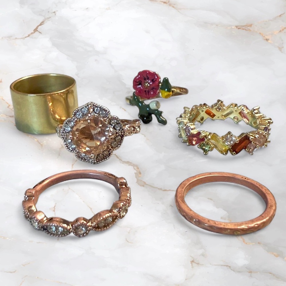 Ring Bundle • Mixed Metals and Gemstones • Various Sizes